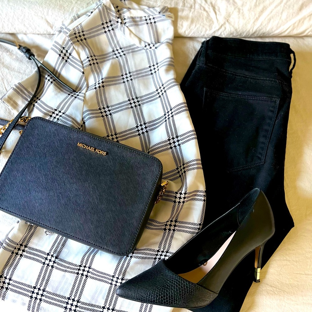 Old Navy White Checkered Shirt